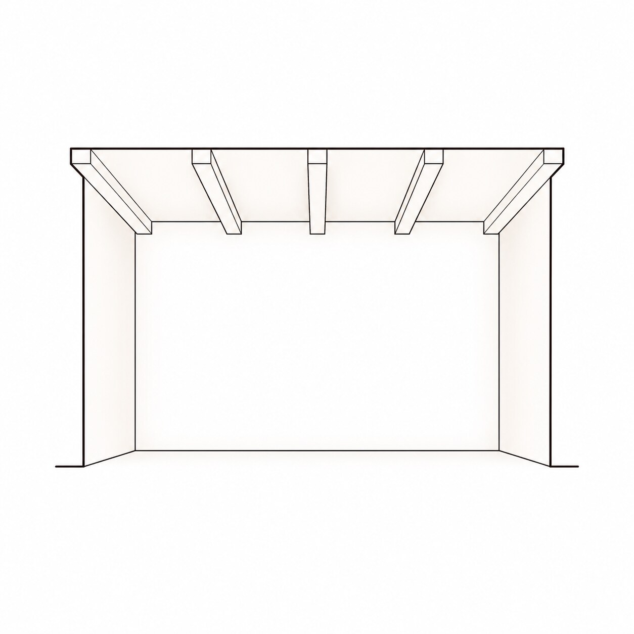 Soffitto con travi a vista