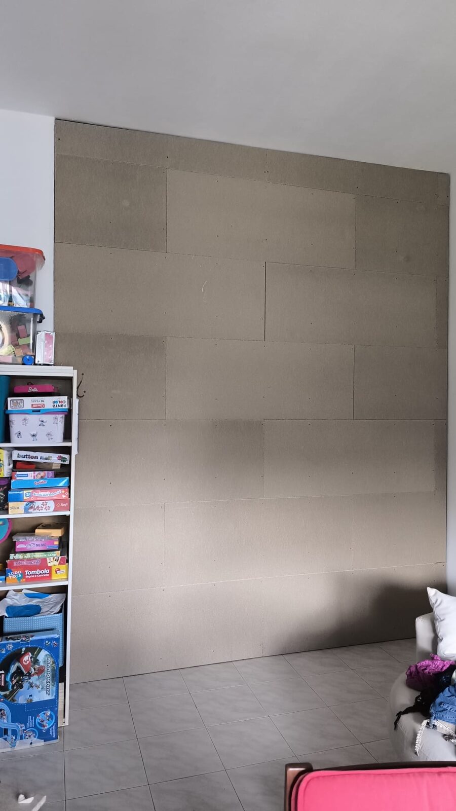 Parete completa prima della finitura